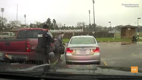 Police officer pulls over speeding student, helps him prepare for presentation