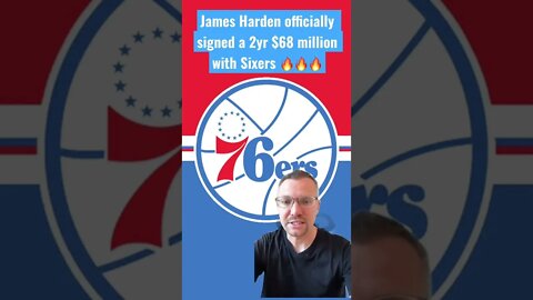 James Harden Signs 2yr $68 million deal with Sixers! #shorts