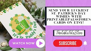 Send Your Luckiest St. Patrick's Day Wishes with PrintablePalsStore's Cards on Etsy!