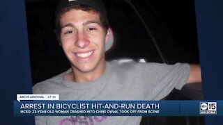 Woman arrested in bicyclist hit and run death