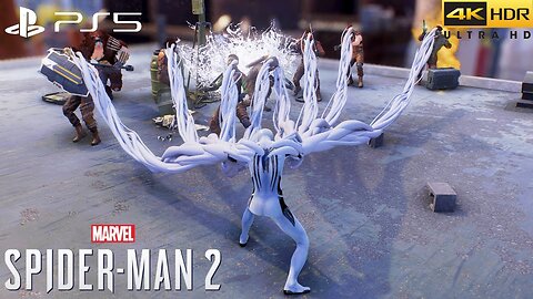 Marvel's Spider Man 2 PS5 Anti Venom Suit Combat & Swinging 4K60FPS GAMEPLAY