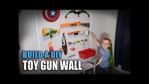 DIY TOY GUN WALL / Kids Toy Organizer