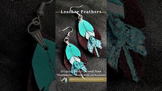 TEAL TAIL, 2-inch, leather feather earrings