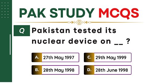 Pakistan Study MCQs of The Day 1 || Important Mcqs for CSS, PMS, PPSC, FPSC, SPSC, NTS, & Jobs
