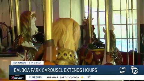 Balboa Park's famed carousel extending hours for summer