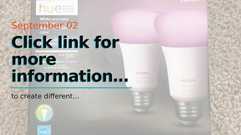 Click link for more information Philips Hue White and Color Ambiance 2-Pack A19 LED Smart Bulb,...