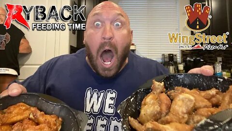 Pizza Hut Wing Street 30 Traditional Wings Review Hot & Garlic Parmesan Ryback Feeding Time