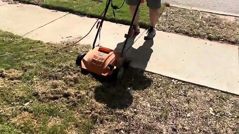 Dethatching my yard with Costway Scarifier #review #viral