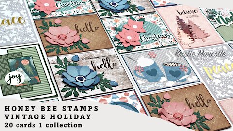 Honey Bee Stamps | Vintage Holiday | 20 cards 1 collection