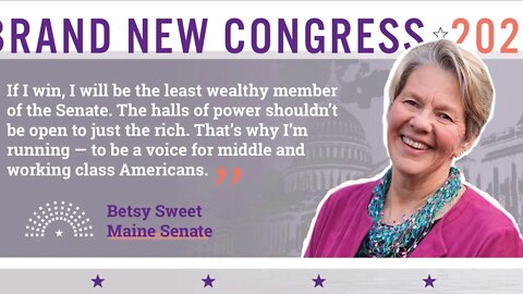 ELECT A FIGHTER POWER TO THE PEOPLE BYE BYE SUSAN COLLINS BETSY SWEET SENATE IN MAINE!
