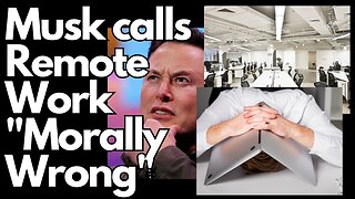 Elon Musk calls working remotely "Morally WRONG" and "UNFAIR"