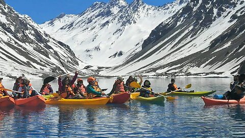 Kayaking at Laguna Del Inca in Santiago Chile