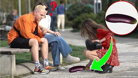 Girl Dropping Eggplant Prank - AWESOME REACTIONS