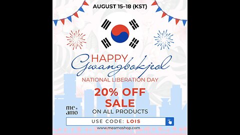 SALE 20% OFF ALL Products Meamoshop Code LOIS August 15-18