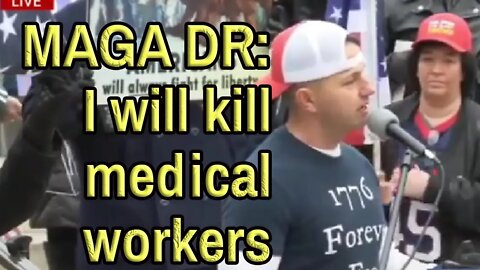 TRUMP SUPPORTER THREATENS TO MURDER MEDICAL PERSONNEL with his glock. Trump Bus Rally in Wisconsin.