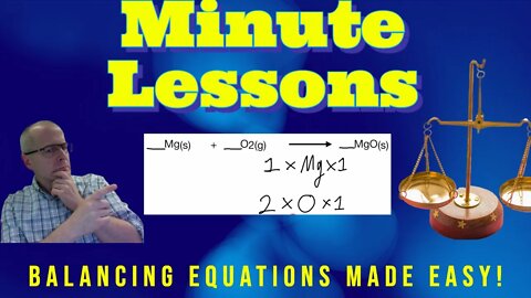 Balancing Chemical Equations - 1 Minute Lesson (Made Extremely EASY!)