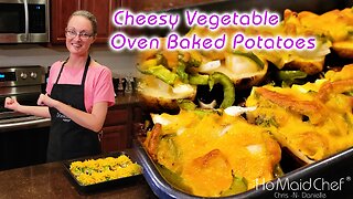 Cheesy Vegetable Oven Baked Potatoes | Dining In With Danielle