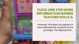 Click link for more information Barbie Teacher Dolls & Playset with Fashion Doll, Small Doll, F...