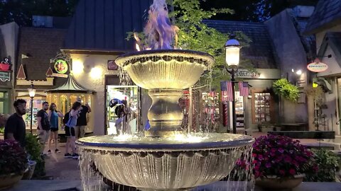 Fire on the Fountain in the Village in Gatlinburg #shorts