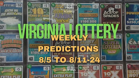 Virginia Lotto Weekly Predictions August 24 Week One