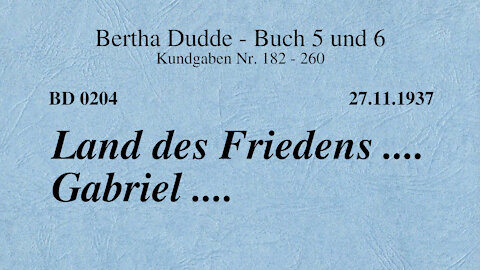 BD 0204 - LAND des FRIEDENS .... GABRIEL ....