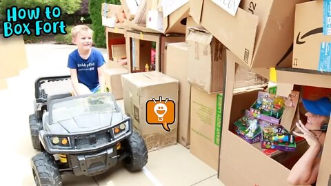 How-To Build a Drive-Thru BOX FORT! A HobbyFamily Tutorial for Parents and Kids