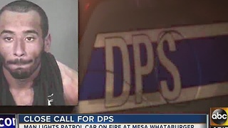 Man tries to set DPS car on fire
