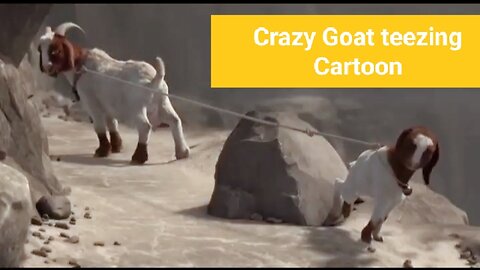 Crazy Goat teezing Big Gaint Cartoon