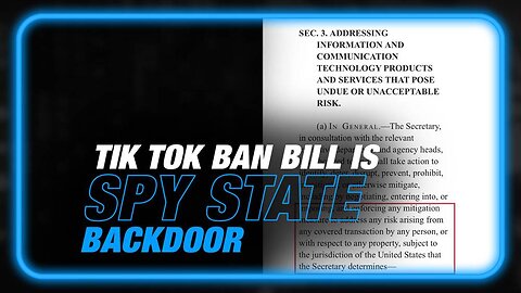 Spy State Bill to 'Ban Tik Tok' Gets Bipartisan Push in Congress