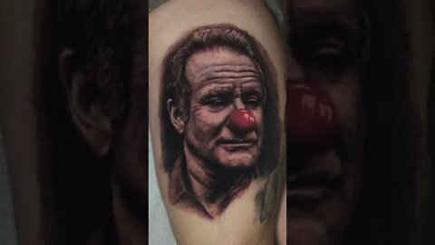 Robin Williams Portrait Tattoo #shorts #tattoos #inked #youtubeshorts