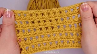 How to crochet gold triangles stitch simple tutorial by marifu6a