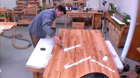 Table top glue-up and varnish