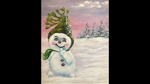 Painting a Cute Snowman with Acrylic paint