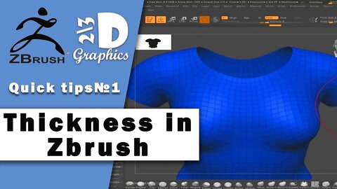 Quick tips №1 / Thickness in Zbrush / 3 ways. Как добавить толщину в Zbrush