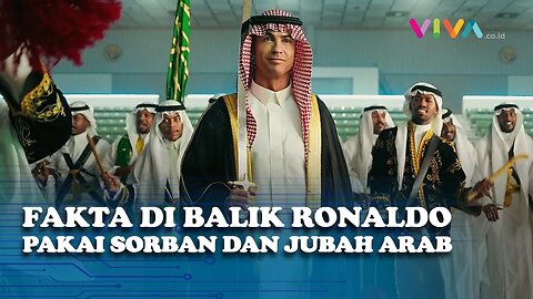 Bikin Pangling! Gaya Ronaldo Pakai Sorban dan Jubah Arab