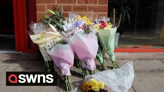 *NEW FOOTAGE* - Residents leave flowers after a house explosion in Birmingham left one woman dead