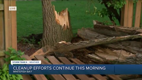 Cleanup efforts continue in Whitefish Bay Thursday