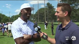 Calvin Johnson talks watching Rocket Mortgage Classic, improving his own golf game