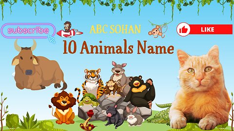 Learn 10 Animals Names with Pictures in English | Abc Sohan