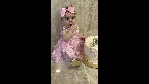 Baby Tries Cake For First Time Loves It!