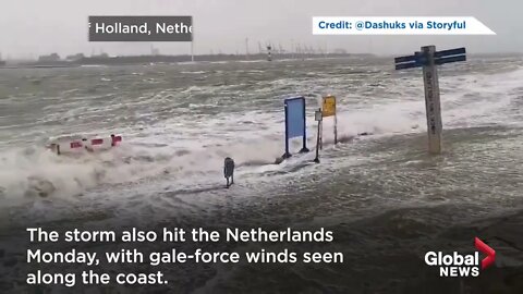 Storm Corrie Parts of UK, Netherlands hit with high winds, heavy rains