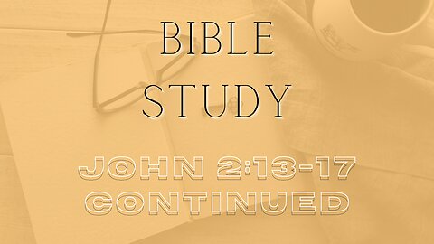 Bible Study - Gospel of John - John 2: 13-17