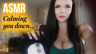 ASMR // Calming you down (Whispering, mic scratching, hand movements, slow breathing, pep talk)