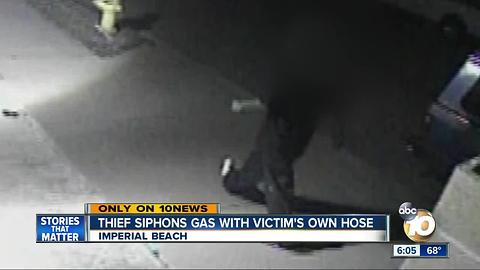 Thief siphons gas with victim's own hose