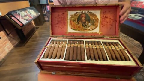 116-year-old cigars on display at cigar factory in Ybor City