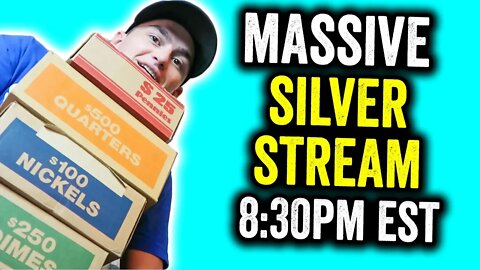 MASSIVE SILVER COIN LIVE STREAM - COIN ROLL HUNTING FOR RARE COINS!!