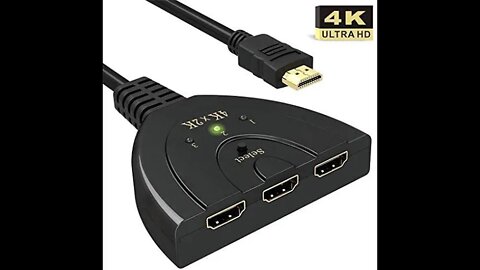 HDMI Switch,GANA 3 Port 4K HDMI Switch 3x1 Switch Splitter with Pigtail Cable Supports Full HD 4K