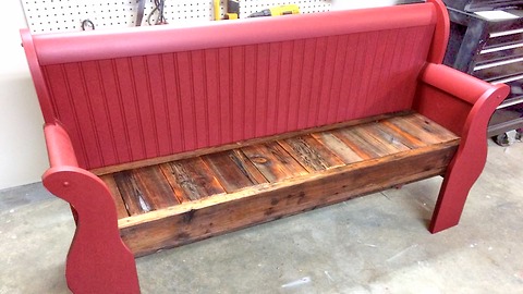 How to make a bench from an old sleigh bed headboard