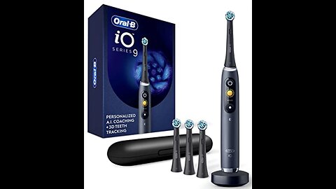 Oral-B i O Series 9 Electric Toothbrush with 3 Replacement Brush Heads, Black Onyx