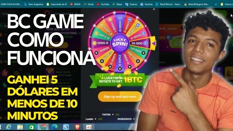 COMO FUNCIONA A BC GAME | GANHEI 5 DÓLARES EM MENOS DE 10 MINUTOS $